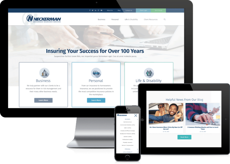 Neckerman Insurance Powderkeg Web Design