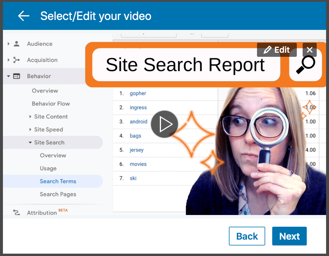 View of LinkedIn video upload with the Edit option 