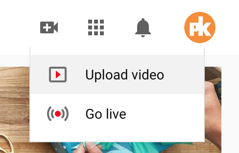 Navigate to the Add Video icon and select Upload Video